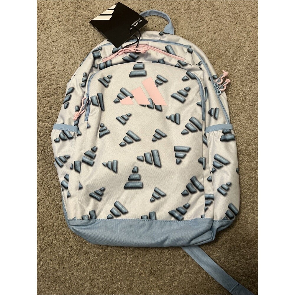 Adidas Excelerator Large Backpack 15” Laptop Sleeve White Blue Logo